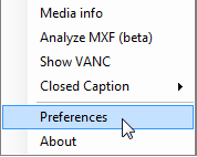 Preferences command