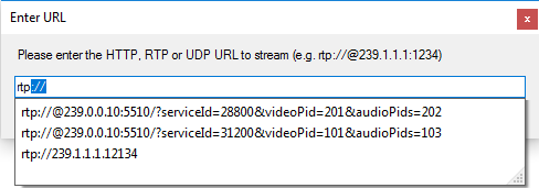 Open URL dialog suggestions