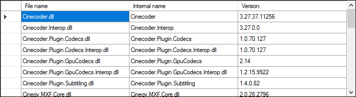 Assembly info panel