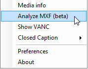 Analyze MXF (beta) option