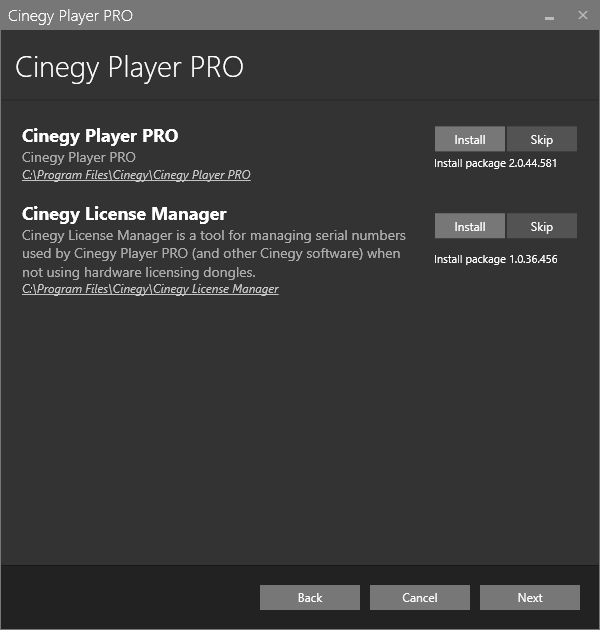 Cinegy Player setup EULA dialog