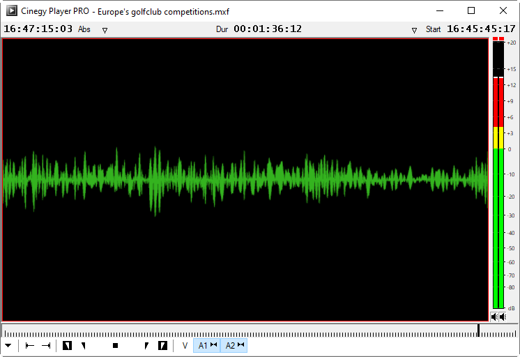 Cinegy Player with audio tracks only