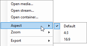 Aspect context menu