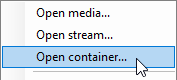 Open container context menu option