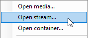 Open stream context menu command