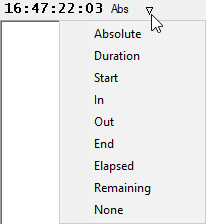 Timecodes display modes list