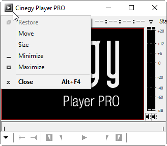 Cinegy Player top panel menu
