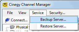 backup server_menu option