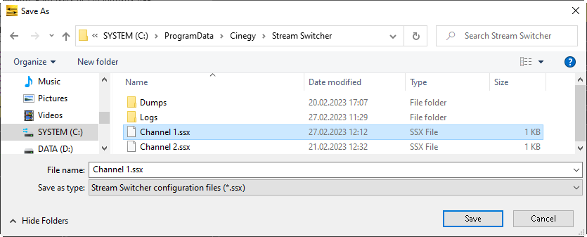 Save_load_configuration